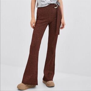 Zara medium metallic bell bottom pants wide leg
